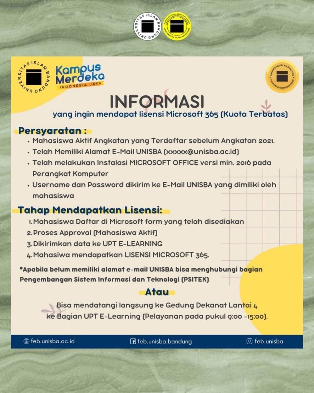 INFO LISENSI MICROSOFT 365 – HIMASI UNISBA