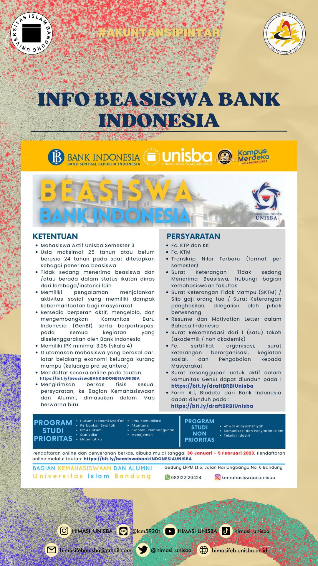 INFO BEASISWA BANK INDONESIA – HIMASI UNISBA