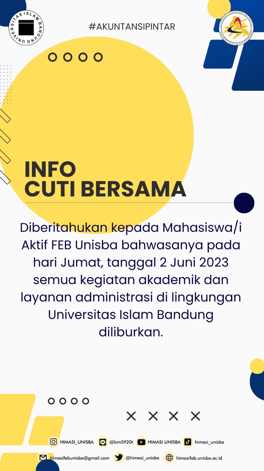 [ INFORMASI CUTI BERSAMA ] – HIMASI UNISBA