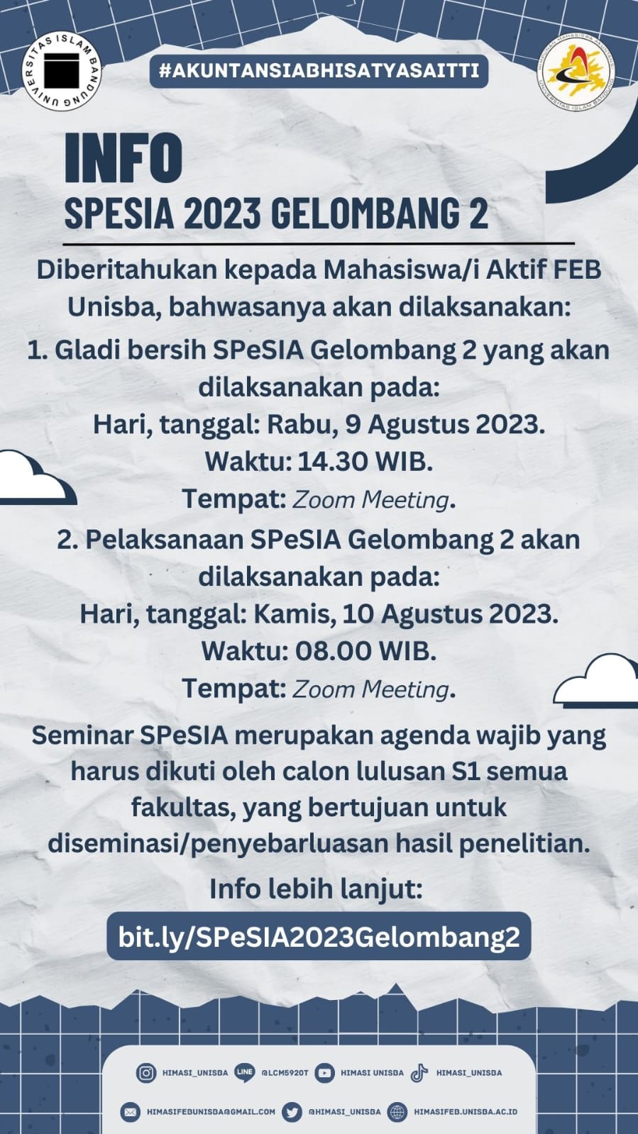 INFO SPESIA 2023 GELOMBANG 2 – HIMASI UNISBA